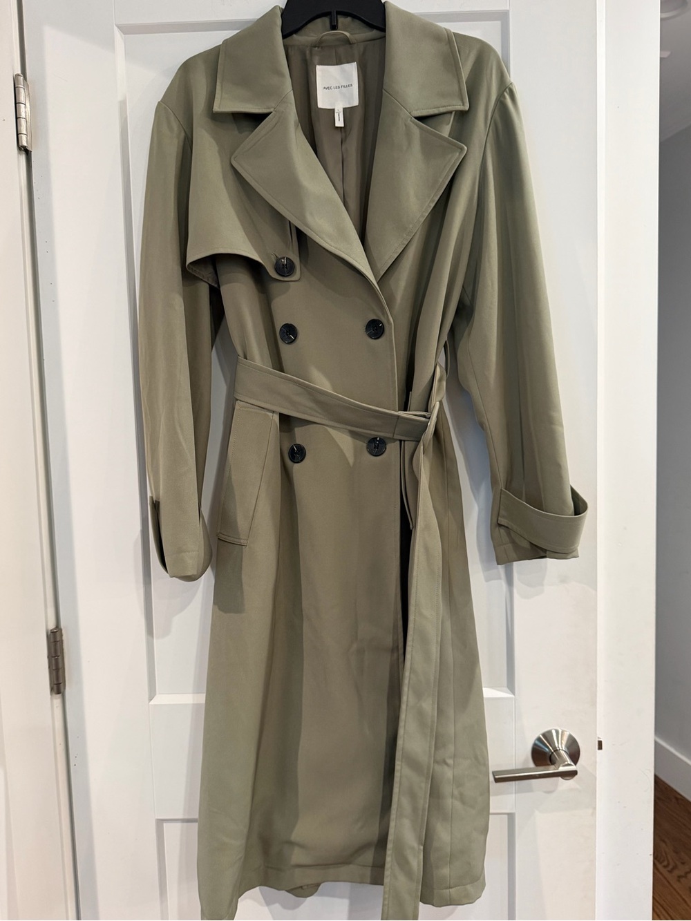 Avec Les Filles Sage green Trench Coat with Belt - Women